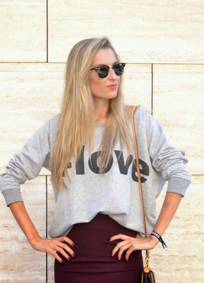 Midi skirt and sweatshirt Midi skirt and sweatshirt