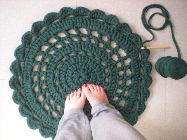 12 Ideas para hacer con trapillo o crochet XXL alfombra-trapillo
