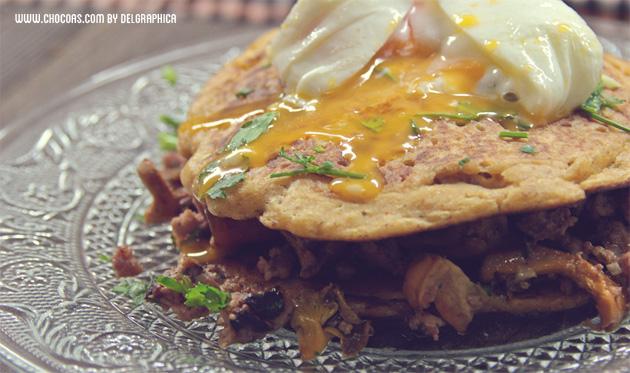 Pancakes salados con setas - receta Pancakes salados con setas - receta