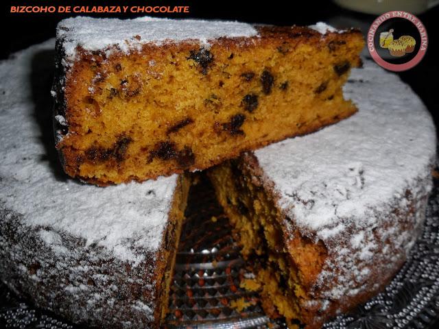 BIZCOCHO DE CALABAZA Y CHOCOLATE BIZCOCHO DE CALABAZA Y CHOCOLATE
