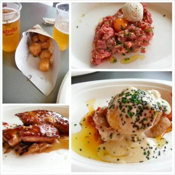 Gastronomía en los “Encantes Viejos de Barcelona” pollo-ave-croquetas-pato -foie-muchogusto-quiches-empanadas-sopas-ensalada-organica-bocadillos-pasta-pescado-marisco