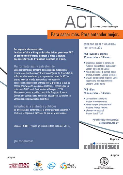 Ciclo de Conferencias ACT: Alianza Ciencia Tecnología (Montevideo, Uruguay)