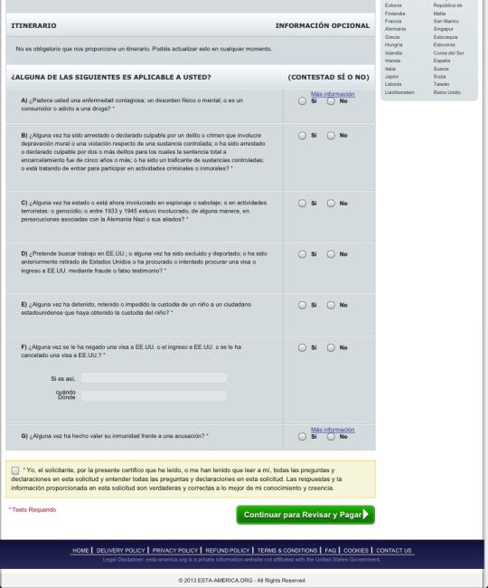 Cumplimentación del “ESTA” paso a paso 3