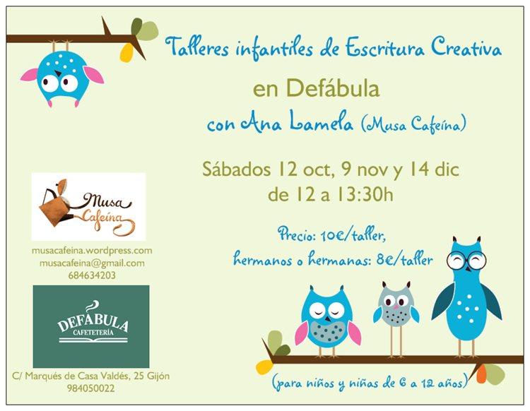 TALLERES INF DEFABULA Planes con niños en Gijón del 11 al 18 de octubre.