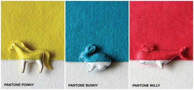 ‘Pantone Animals’ con fieltro de colores Pantone Animals con fieltro de colores