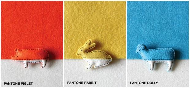 ‘Pantone Animals’ con fieltro de colores Pantone Animals con fieltro de colores