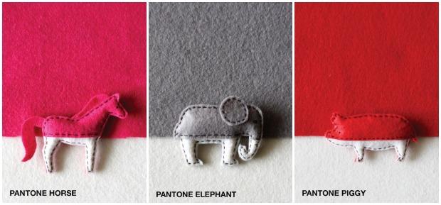 ‘Pantone Animals’ con fieltro de colores Pantone Animals con fieltro de colores