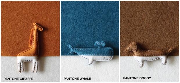 ‘Pantone Animals’ con fieltro de colores Pantone Animals con fieltro de colores