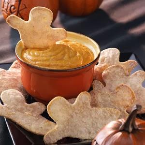 FANTASMAS CON DIP DE CALABAZA FANTASMAS CON DIP DE CALABAZA