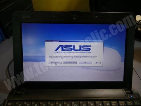 Cómo resetear Netbook Asus EEEPC 1001PXD Cómo resetear Netbook Asus EEEPC 1001PXD