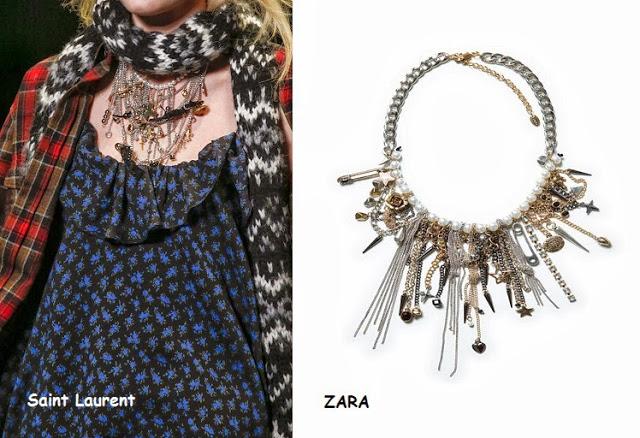 Cazaclones:Collar Saint Laurent Vs Zara
