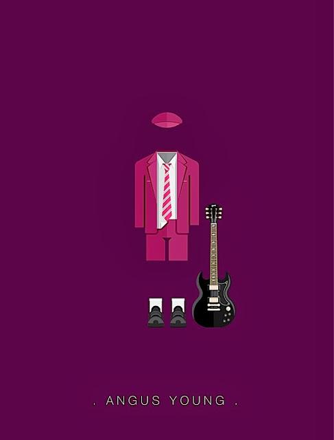 Las prendas de vestir más famosas de la música, ilustradas a lo minimal Las prendas de vestir más famosas de la música, ilustradas a lo minimal