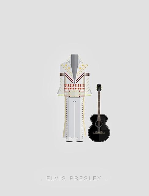 Las prendas de vestir más famosas de la música, ilustradas a lo minimal Las prendas de vestir más famosas de la música, ilustradas a lo minimal