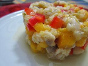 Ceviche de Rape con Mango y Lima Tartar de rape con mango y lima