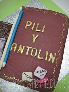 TARTA DECORADA LIBRO ANTIGUO