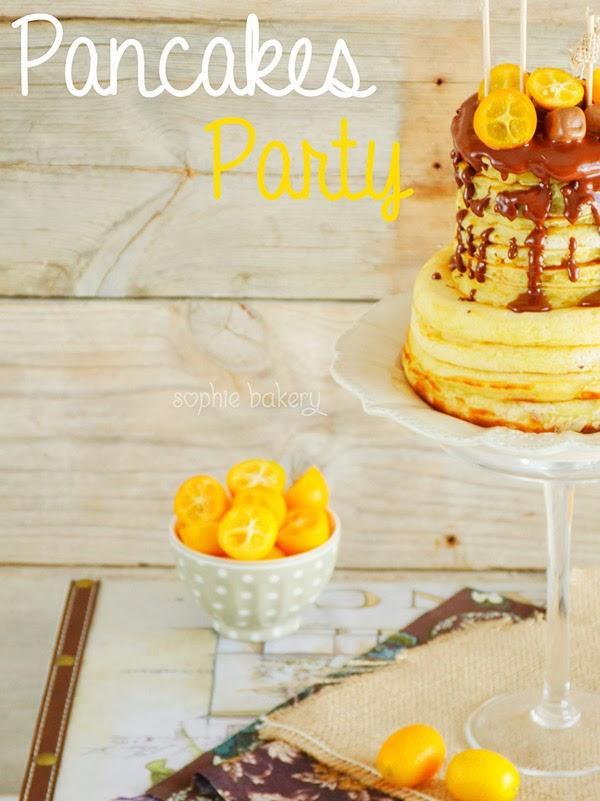 PASTEL DE PANCAKES con naranjas enanas y Kit Kat PASTEL DE PANCAKES con naranjas enanas y Kit Kat