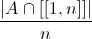 [;\frac{|A\cap[[1,n]]|}{n};]