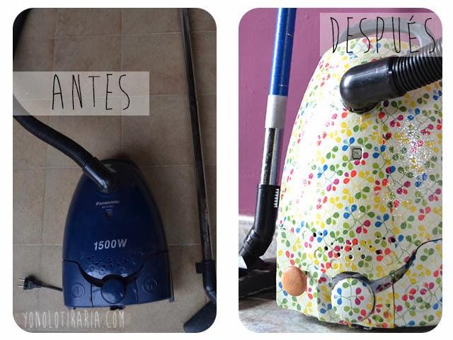 Tunear aspirador con decoupage Tunear aspirador con decoupage