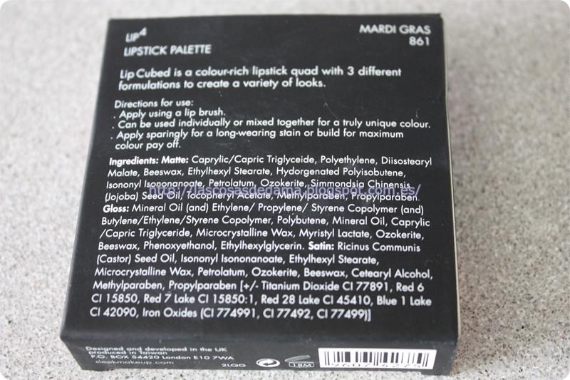 Paleta de labiales Lip4 Mardi Gras de Sleek Paleta de labiales Lip4 Mardi Gras de Sleek