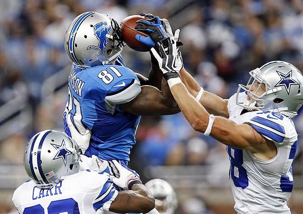 calvin-johnson-vs-dallas-cowboys .500 la marca justa para unos Cowboys esquizofrénicos