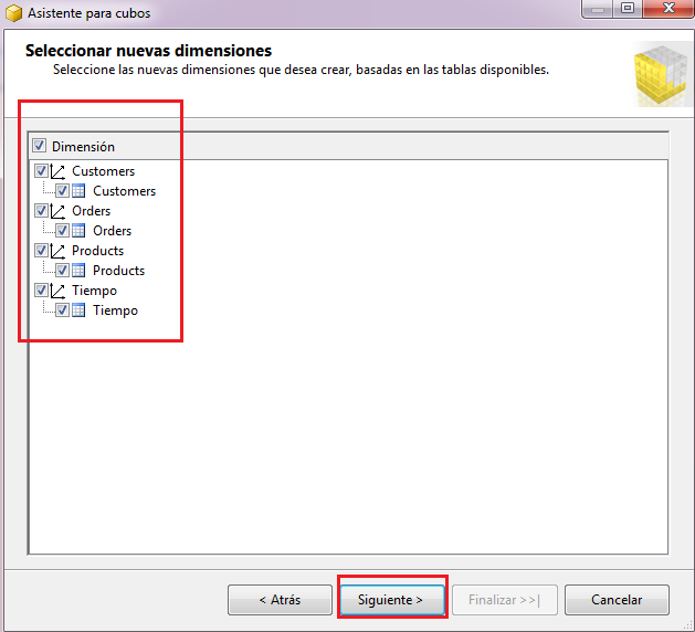Seleccionando Dimensiones Seleccionando Dimensiones