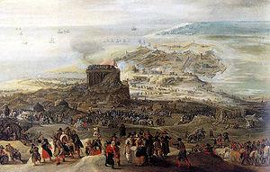 Francisco Ruiz de Villoslada y la Raja de la Vieja Cuadro de Pieter Snayers que recoge el sitio de Ostende.