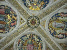 Detalle del techo de una de las salas de los Museos Vaticanos