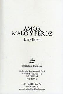 Amor malo y feroz, de Larry Brown