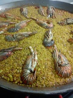 Paella de langosta - Spiny lobster rice valencia style -