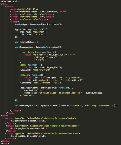 Ember.js desde Cero: Rutas (Router) ember-js-html-rutas