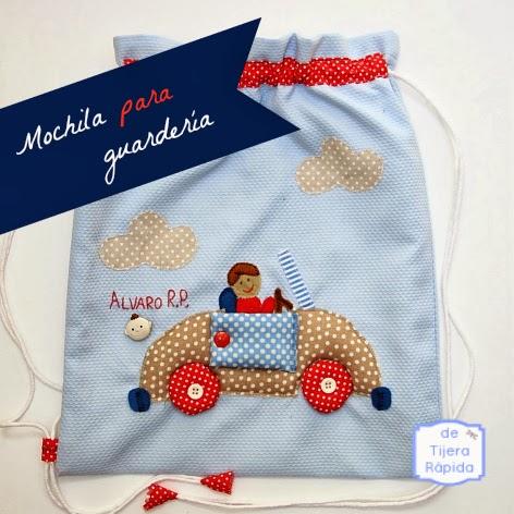 Mochila para guardería -Coche- Mochila para guarderia personalizada