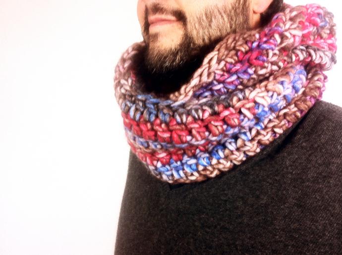 Teje una bufanda infinita a crochet DIY tutorial como hacer una bufanda infinita a ganchillo crochet