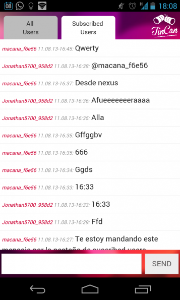 TinCan te permite chatear sin absolutamente ningún tipo de cobertura móvil o hotspots Screenshot_2013-11-08-18-08-04
