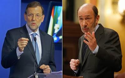 La España de las tres erres: Rey, Rajoy y Rubalcaba.