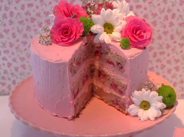 Triple lemon strawberry layer cake with strawberry swiss meringue buttercream Triple lemon strawberry layer cake with strawberry swiss meringue buttercream