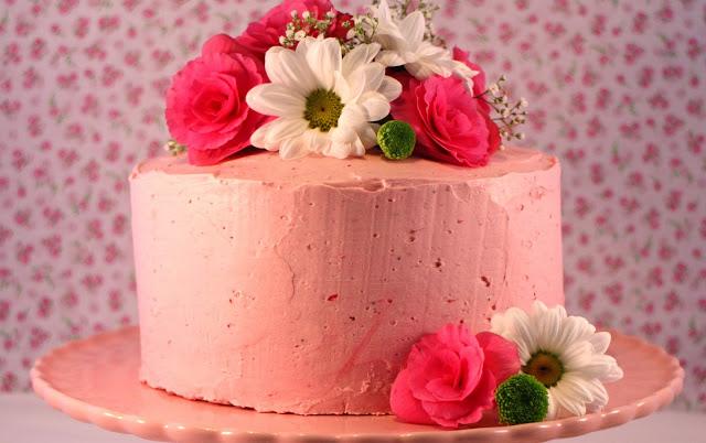 Triple lemon strawberry layer cake with strawberry swiss meringue buttercream Triple lemon strawberry layer cake with strawberry swiss meringue buttercream