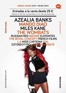 Arenal Sound 2014: Azealia Banks, Mando Diao, Miles Kane, The Wombats, Russian Red, Sidonie, Elefantes, L.A...