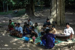 Músicos a la entrada de Angkor