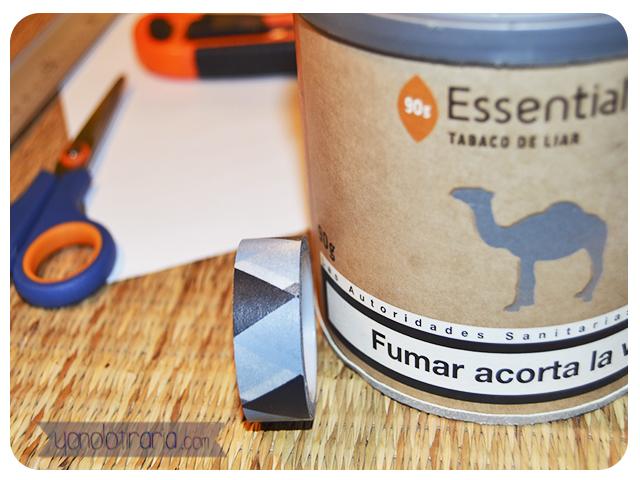 Bote de tabaco tuneado con Washi Tape Bote de tabaco tuneado con Washi Tape