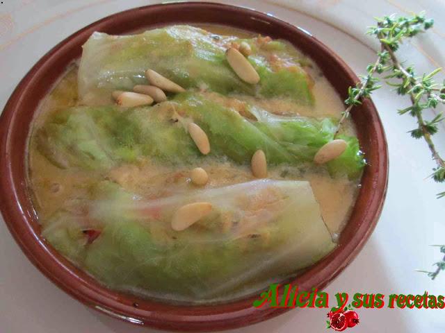 ROLLITOS DE COL RELLENOS AL CAVA ROLLITOS DE COL RELLENOS AL CAVA