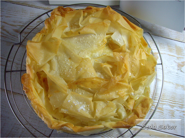 Tarta crujiente de manzana y filo