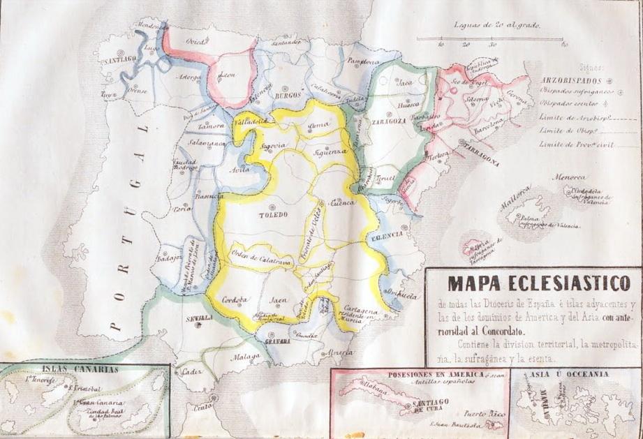 Mapa eclesiastico anterior concordato