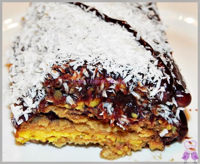 TARTA DE GALLETAS CON CHOCOLATE Y FLAN TARTA DE GALLETAS CON CHOCOLATE Y FLAN