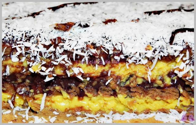 TARTA DE GALLETAS CON CHOCOLATE Y FLAN TARTA DE GALLETAS CON CHOCOLATE Y FLAN