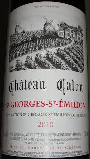 Château Calon 2010 St. George St. Emilion, Vignobles Boidron Château Calon 2010 St. George St. Emilion, Vignobles Boidron