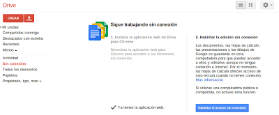 Google Drive Sin conexion