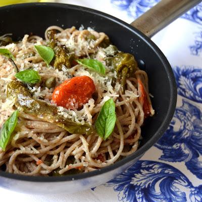 SPAGHETTI DE ESPELTA CON VERDURAS ASADAS SPAGHETTI DE ESPELTA CON VERDURAS ASADAS