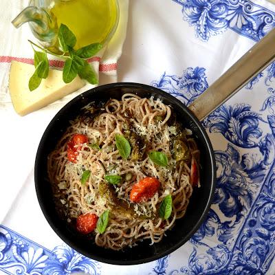 SPAGHETTI DE ESPELTA CON VERDURAS ASADAS SPAGHETTI DE ESPELTA CON VERDURAS ASADAS