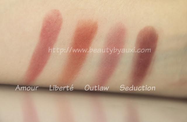 Últimos coloretes adquiridos de NARS: Amour, Liberté, Outlaw y Seduction