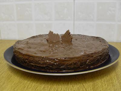 Tarta de caqui y chocolate sin lactosa